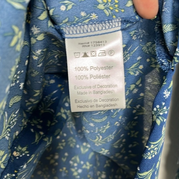 Jachs Girlfriend Blue Floral Button Blouse Women Size M - Picture 5 of 7